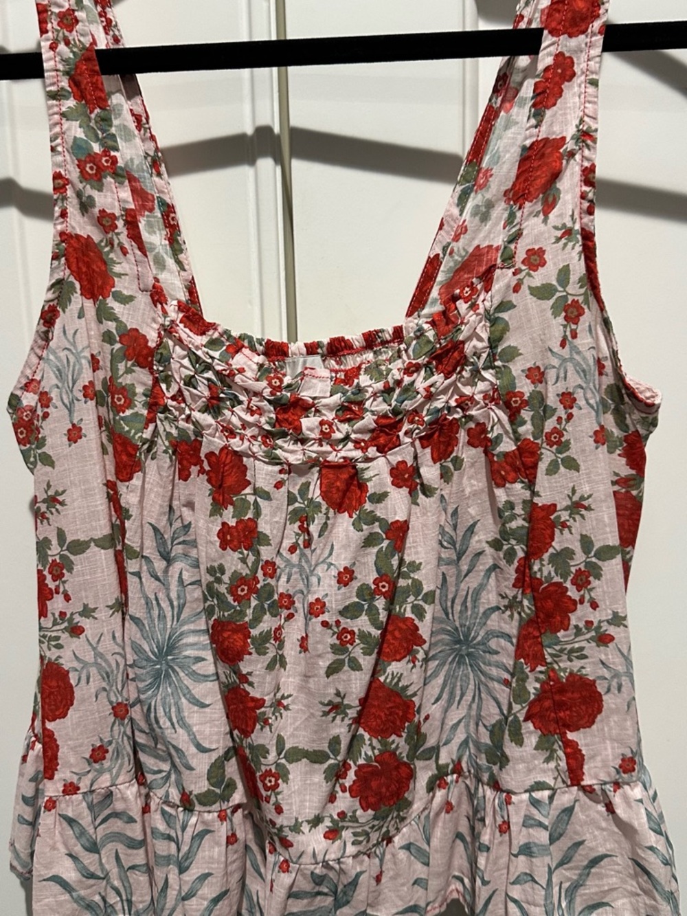 Maeve Red Floral Cotton Tank Top